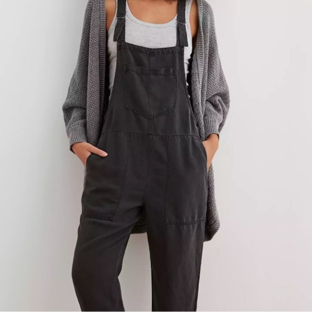 Women's Black Denim Overalls